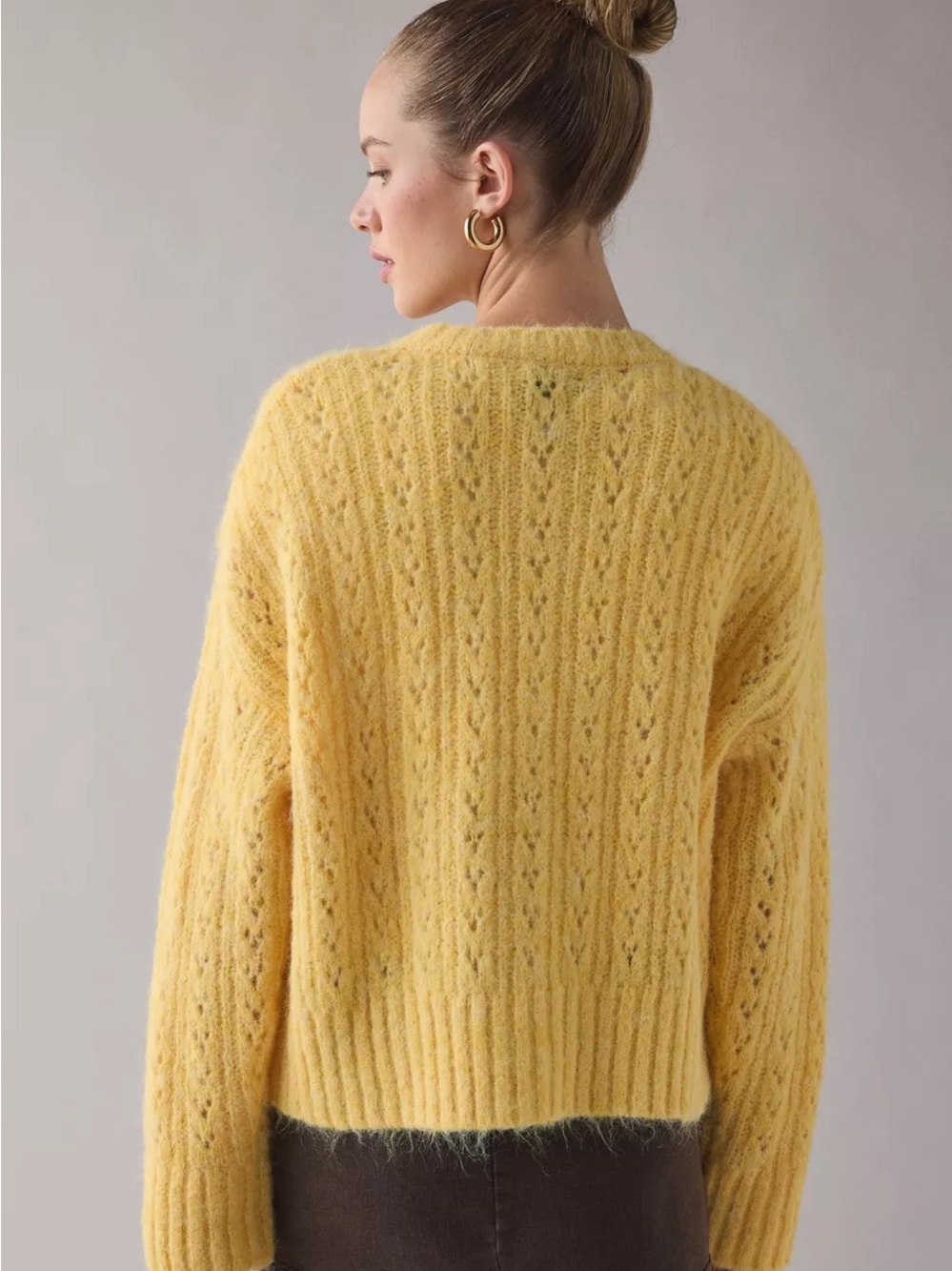 NWT BDG Becca Brushed Pointelle Knit Oversized Cardigan - Picture 2 of 3